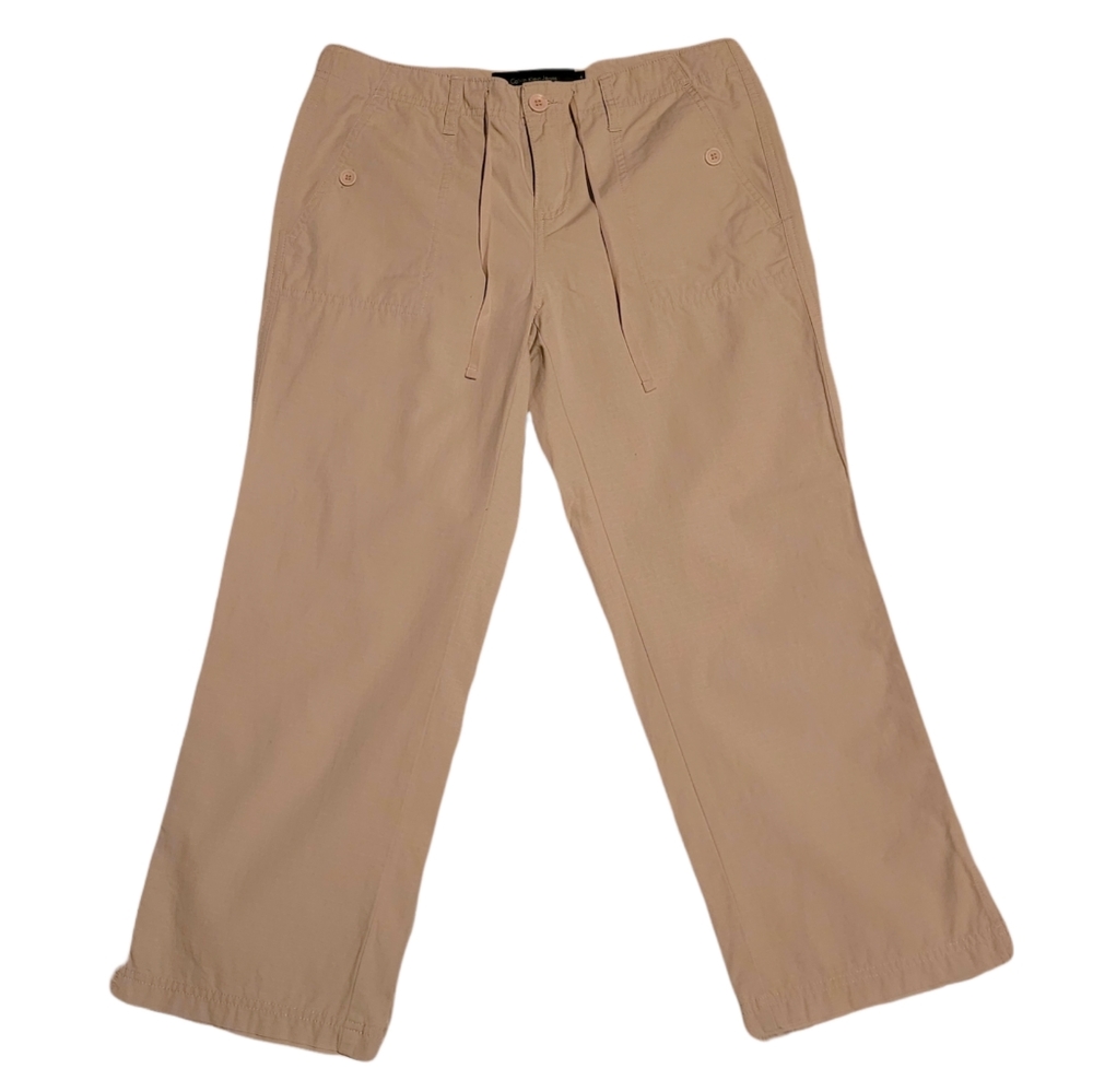 Calvin Klein Lightweight Capri Cotton Pants Cotton Tan Womens 4